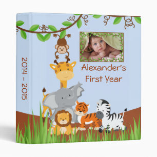 Cute Safari Jungle Baby Animal Boy Photo Album Binder