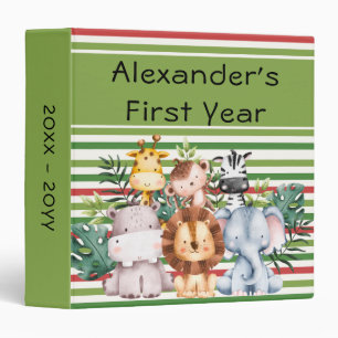 Cute Safari Jungle Baby Animal Boy Photo Album  Binder