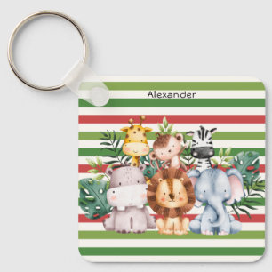 Cute Safari Jungle Baby Animal Boy Photo Album Keychain