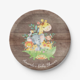 Cute Safari Jungle Baby Shower 7" Plate