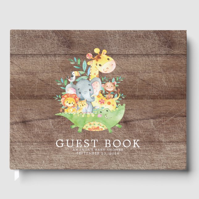 Cute Safari Jungle Baby shower Livre d'or (Recto)
