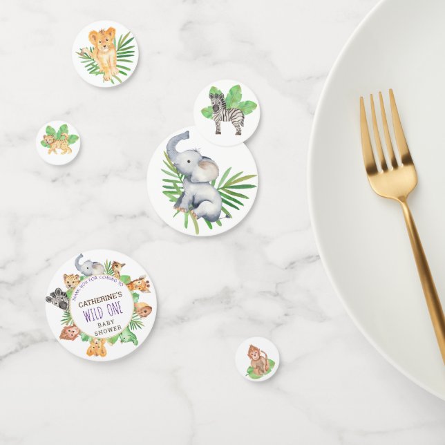Cute Safari Jungle Boys Baby Shower Confetti (Group)