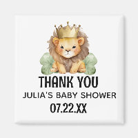 Cute Safari King Lion Baby Shower Thank You