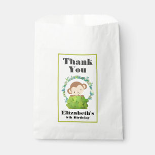 Cute Safari Monkey Birthday Thank You Favour Bag