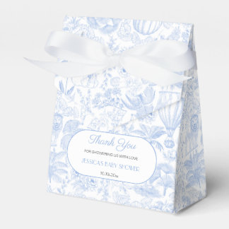 Cute Safari Toile de Jouy Baby Shower Thank You Favor Box