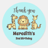 Cute Safari Zoo Animals Kids Birthday Party