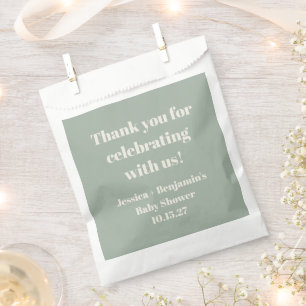 Cute Sage Green Baby Shower Custom Thank You Favour Bag