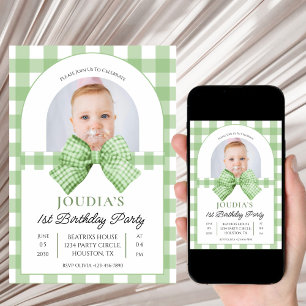 cute Sage Green photo Minimalist Baby shower Invitation