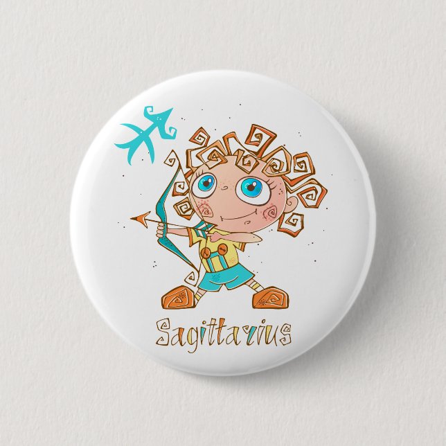 Cute Sagittarius Kid 2 Inch Round Button (Front)