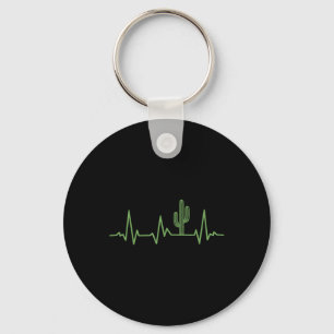 Cute Saguaro Cactus Desert Plant Cacti Lovers Hear Keychain