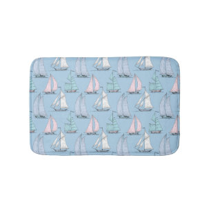 Cute Sailboat Pattern 1 Bath Mat