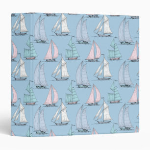 Cute Sailboat Pattern 1 Binder
