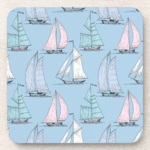 Cute Sailboat Pattern 1 Coaster