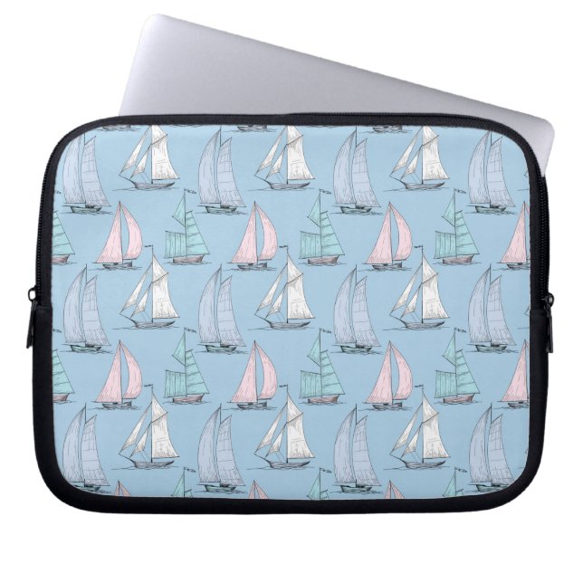 Cute Sailboat Pattern 1 Laptop Sleeve (Front)
