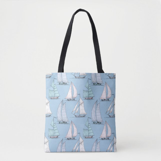 Cute Sailboat Pattern 1 Tote Bag (Front)