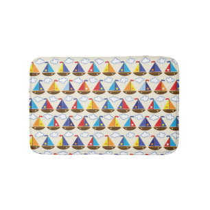 Cute Sailboat Pattern 2 Bath Mat
