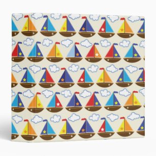 Cute Sailboat Pattern 2 Binder