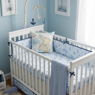 Cute sailor bear baby personalized throw pillow