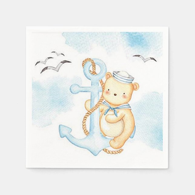 Cute sailor bear  napkin (Front)