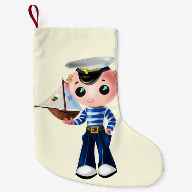 Cute Sailor Boy Christmas Stocking (Front)