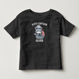 Cute Sailor Cat Kitty Captain Toddler T-shirt