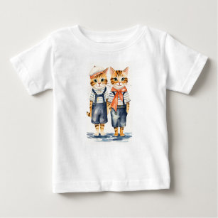 Cute Sailor Cats, Baby Top & T-shirt 