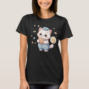 Cute Sailor Kitten Snack Attack Meow - Kawaii Cook T-Shirt