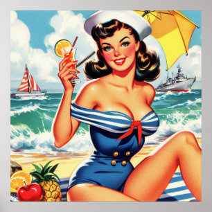 Cute Sailor Pin-up Poster