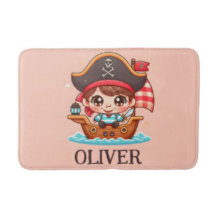Cute Sailor Pirate Kid Bath Mat