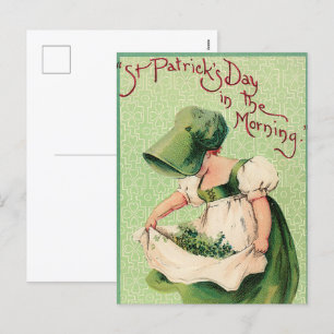 cute Saint Patrick's Day girl Holiday Postcard