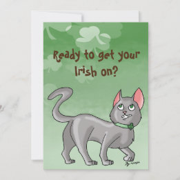 Cute Saint Patrick's Day Irish Cat Card