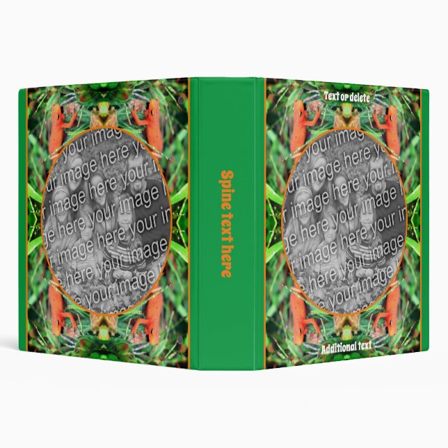 Cute Salamander Personalized Create Your Own Photo Binder (Background)