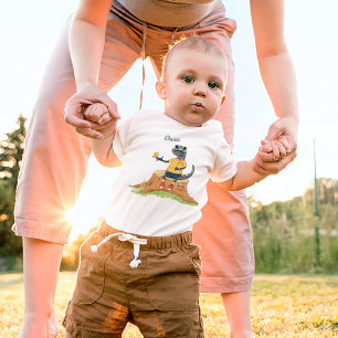 Cute Salamander Woodland Personalized Baby Bodysuit