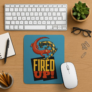 Cute Salamanders Fired Up! Motivational Cartoon Mouse Pad