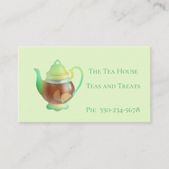 Cute salle de thé Teapot Carte de visite (Devant)
