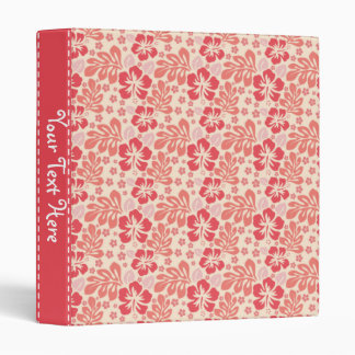 Cute Salmon and Coral Pink Floral Pattern Binder