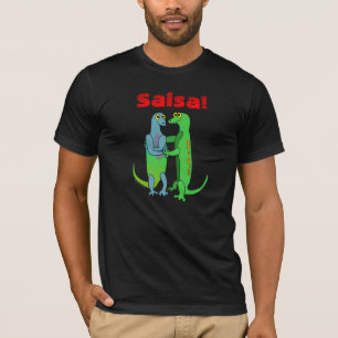 Cute Salsa Latin Dancing Cartoon Lizards Te Shirt
