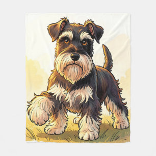 Cute Salt and Pepper Schnauzer Puppy  Fleece Blanket