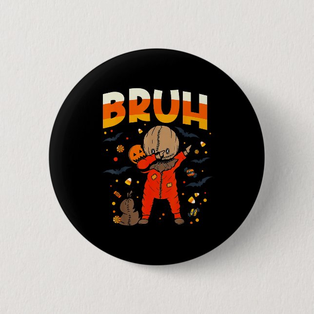 Cute Sam Dabbing Funny Bruh Halloween Costume 2025 2 Inch Round Button (Front)