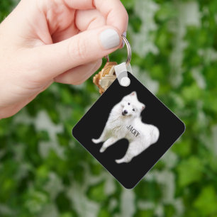 Cute Samoyed Cartoon Dog Lover Puppy Art Keychain