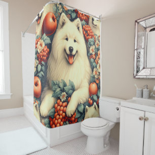 Cute Samoyed Floral Painting
