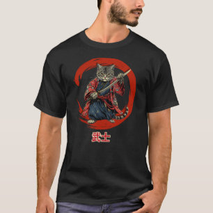 Cute Samurai Cat Adorable Feline Warrior with Samu T-Shirt