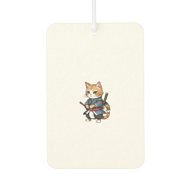 Cute Samurai Cat Phone Case Design Air Freshener (Front)