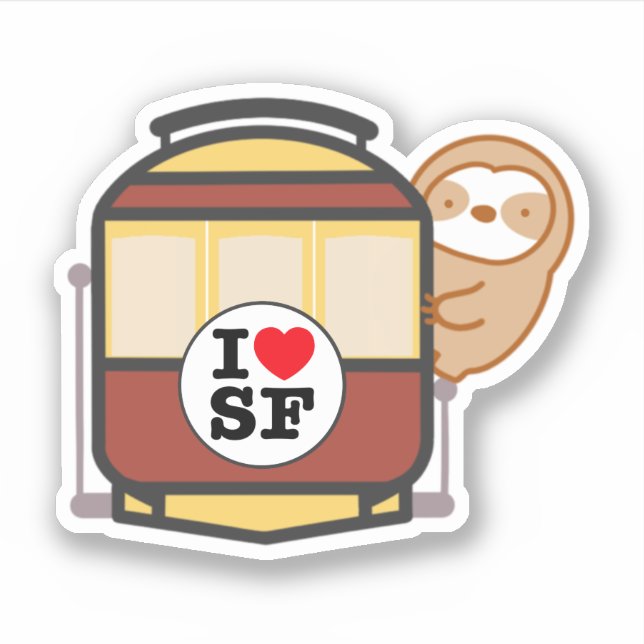 Cute San Francisco Cable Car Sloth (Front)