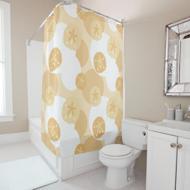 Cute Sand Dollar Coastal Print Beige White Pattern (In Situ)