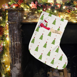 Cute Santa & Airplane,First Christmas,Personalized Large Christmas Stocking