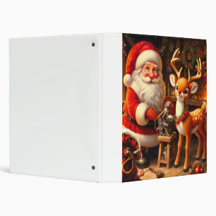 Cute Santa and Reindeer  Binder