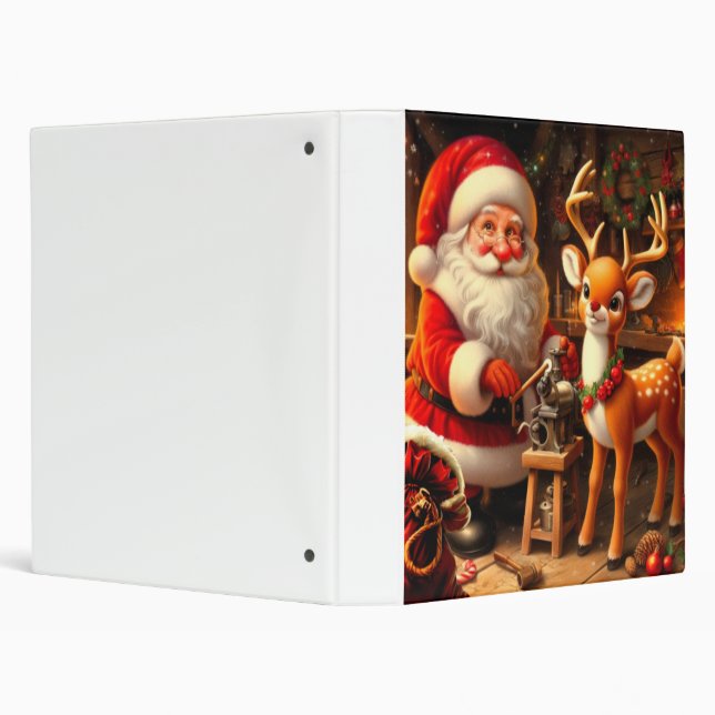 Cute Santa and Reindeer  Binder (Background)