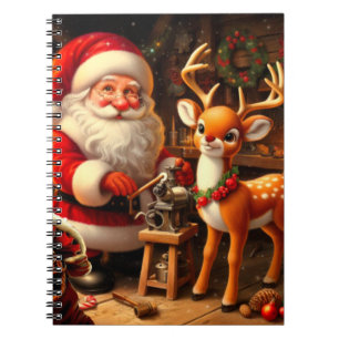 Cute Santa and Reindeer Notebook