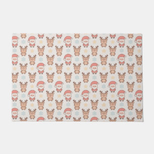 Cute Santa and Reindeer Pattern Doormat